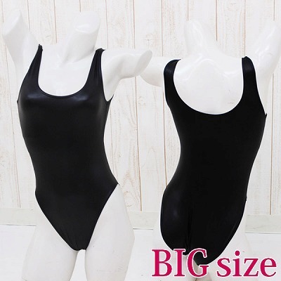 コーティングワンピース水着 黒 BIG