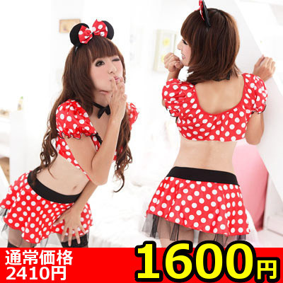 【1600円★数量限定】ドット柄ミニトップス×ミニスカート<お一人様1点限り>