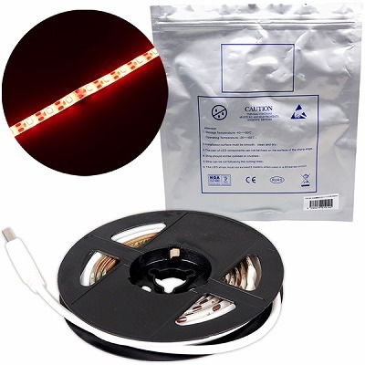 USB接続式LEDテープライト (赤色−900mm)