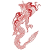 タトゥーシール　線画・赤ドラゴン